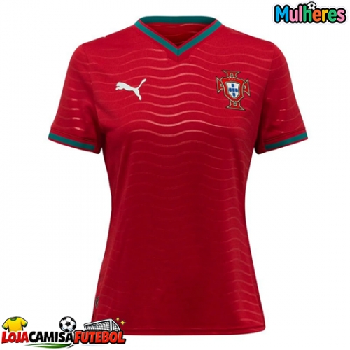 Camisa de Futebol Portugal Equipamento Principal Mulheres Mundo 2026 Manga Curta